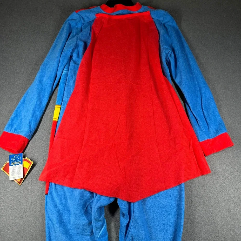 Superman Fleece Pajamas Boys L 10-12 Costume One Piece Flame Resistant NWT - Picture 10 of 10
